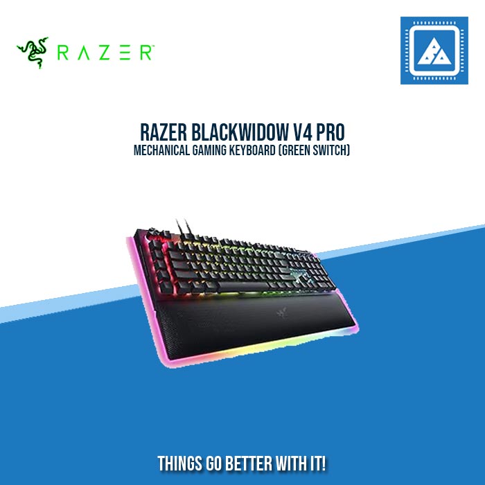 RAZER BLACKWIDOW V4 PRO MECHANICAL GAMING KEYBOARD (GREEN SWITCH) RAZER BLACKWIDOW V4 PRO MECHANICAL GAMING KEYBOARD (GREEN SWITCH)